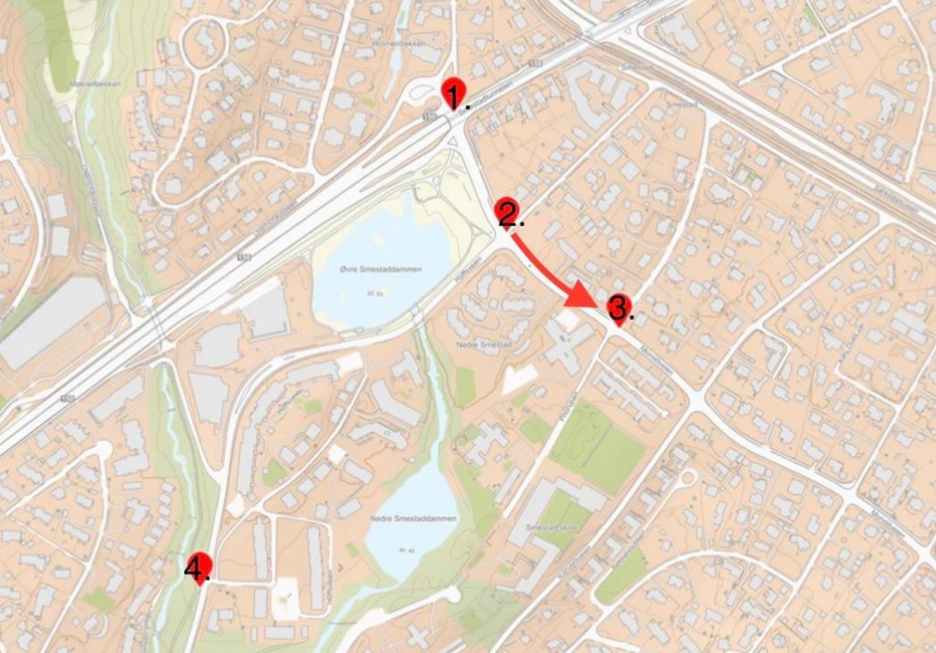 kart som viser vaktposter